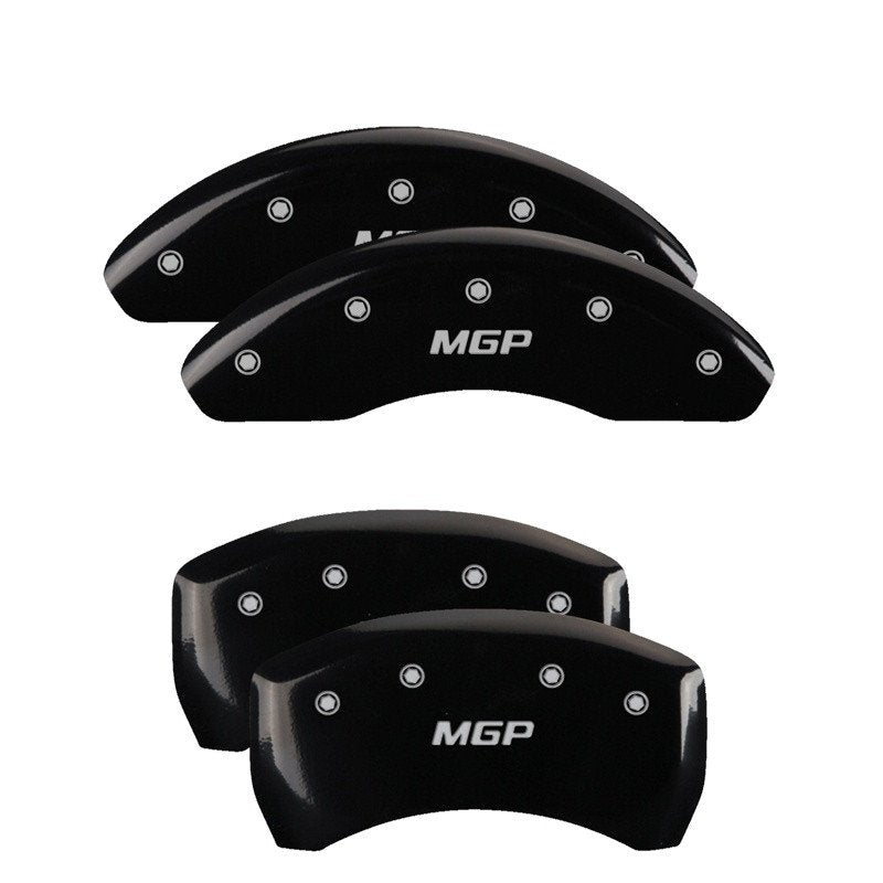 MGP Caliper Covers 14258SMGPBK Set of 4: Black finish, Silver MGP