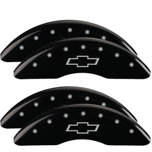 Load image into Gallery viewer, MGP Caliper Covers 14258SBOWBK Set of 4: Black finish, Silver Bowtie