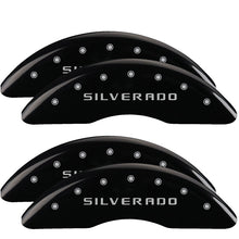 Load image into Gallery viewer, MGP Caliper Covers 14258SSILBK Set of 4: Black finish, Silver Silverado