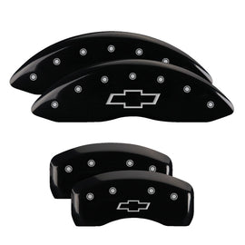 MGP Caliper Covers 14259SBOWBK Set of 4: Black finish, Silver Bowtie