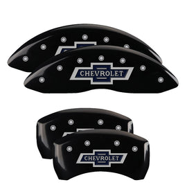 MGP Caliper Covers 14260SBANBK Set of 4: Black finish, Silver 100 Anniversary Chevrolet