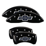 MGP Caliper Covers 14260SBANBK Set of 4: Black finish, Silver 100 Anniversary Chevrolet
