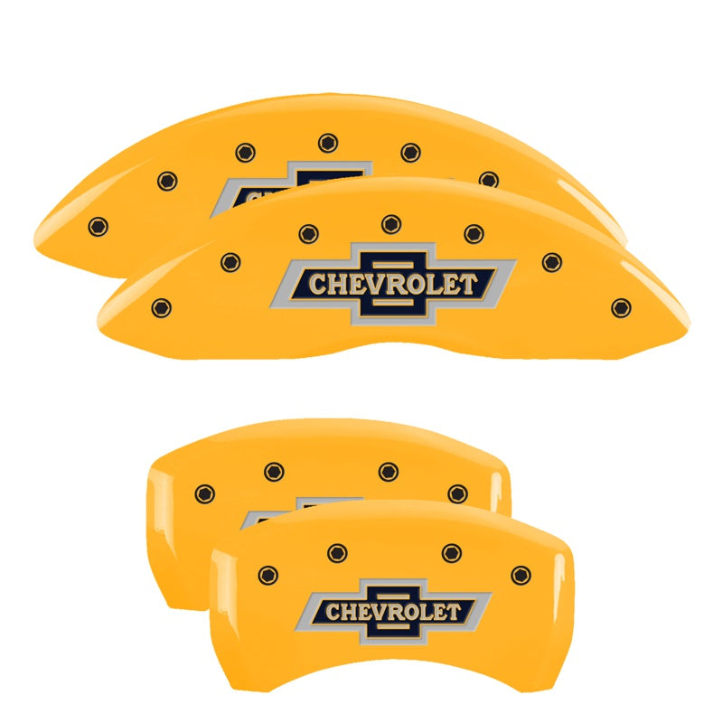 MGP Caliper Covers 14260SBANYL Set of 4: Yellow finish, Black 100 Anniversary Chevrolet