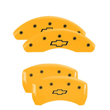 Load image into Gallery viewer, MGP Caliper Covers 14261SBOWYL Set of 4: Yellow finish, Black Bowtie