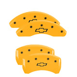 MGP Caliper Covers 14261SBOWYL Set of 4: Yellow finish, Black Bowtie