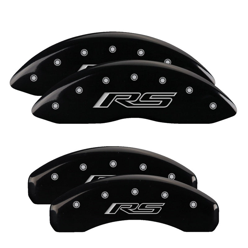 MGP Caliper Covers 14263SRS5BK Set of 4: Black finish, Silver RS (Camaro Gen 5/6)