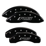 MGP Caliper Covers 14263SRS5BK Set of 4: Black finish, Silver RS (Camaro Gen 5/6)