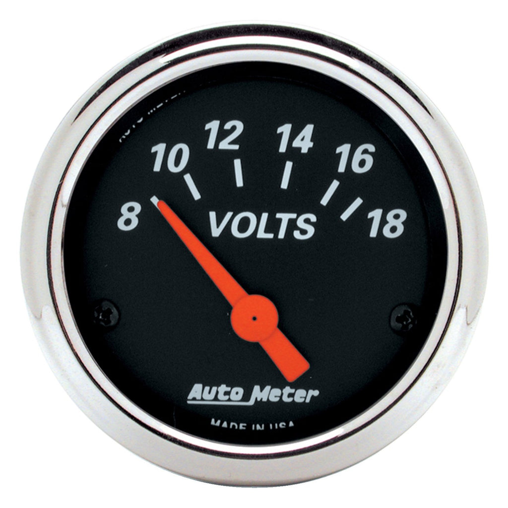 AutoMeter 1483 Traditional incandescent lighting illuminates around the perimeter of the dial