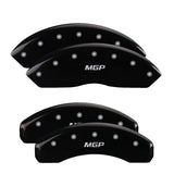 MGP Caliper Covers 15153SMGPBK Set of 4: Black finish, Silver MGP