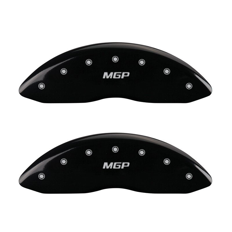 MGP Caliper Covers 15201SMGPBK Set of 4: Black finish, Silver MGP