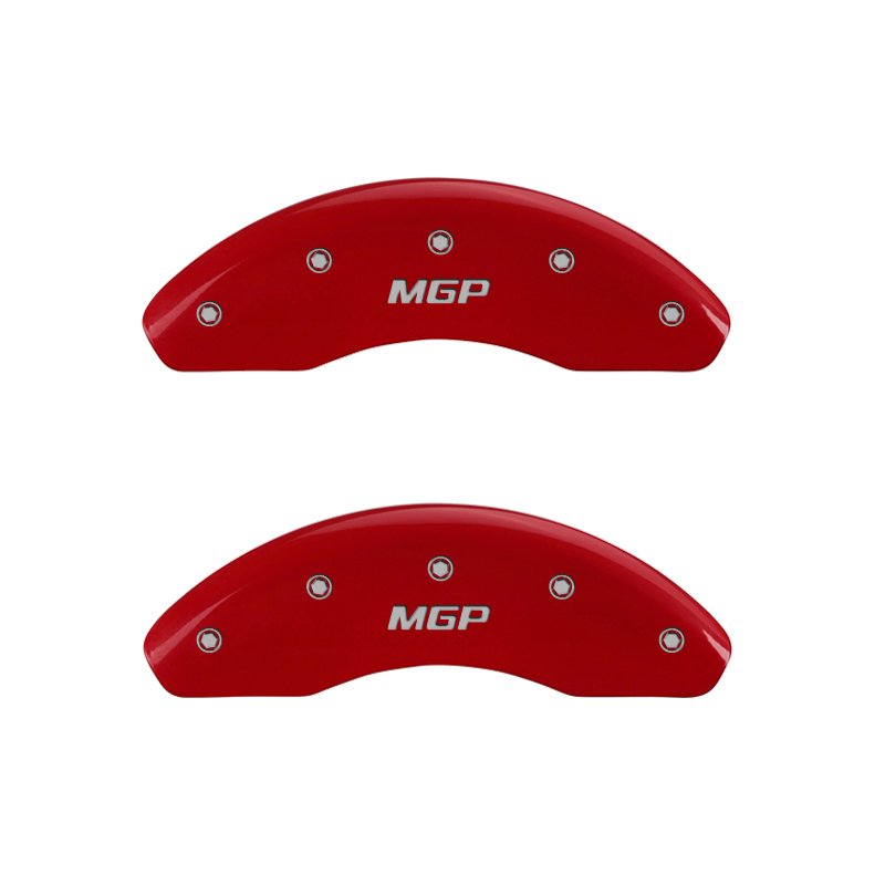 MGP Caliper Covers 15203SMGPRD Set of 4: Red finish, Silver MGP
