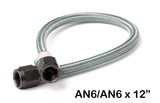 NOS/Nitrous Oxide System 15400BNOS NOS Stainless Steel Braided Hose with Black Fittings -6AN, 1-Foot Length