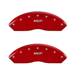 MGP Caliper Covers 16094FMGPRD Front Set of 2: Red finish, Silver MGP