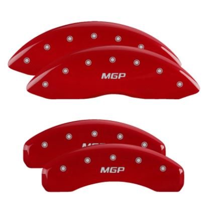 MGP Caliper Covers 16243SMGPRD Set of 4: Red finish, Silver MGP