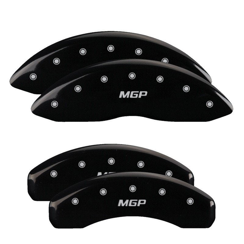 MGP Caliper Covers 16244SMGPBK Set of 4: Black finish, Silver MGP