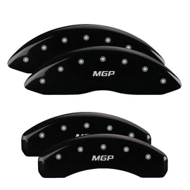 MGP Caliper Covers 16244SMGPBK Set of 4: Black finish, Silver MGP