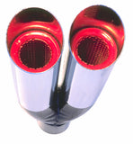Hedman Hedders 17104 2-1/4 in. Dual Resonator Exhaust Tip For 2-1/4 in. Exhaust System- CHROME