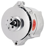 Powermaster Performance 17295 Smooth Look™ Alternator; 12si; 100 Amp; 75 Idle; 1V; Baffle And Cone; Chrome;