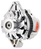 Powermaster Performance 17914 Alternator; CS130; Straight Mount; 105 Amp; 85 Idle; 6 Groove Pulley; Chrome;