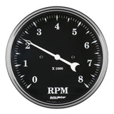 AutoMeter 1799 Traditional incandescent lighting illuminates around the perimeter of the dial