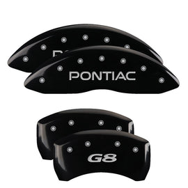 MGP Caliper Covers 18011SPG8BK Set of 4: Black finish, Silver Pontiac / G8