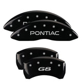 MGP Caliper Covers 18011SPG8BK Set of 4: Black finish, Silver Pontiac / G8
