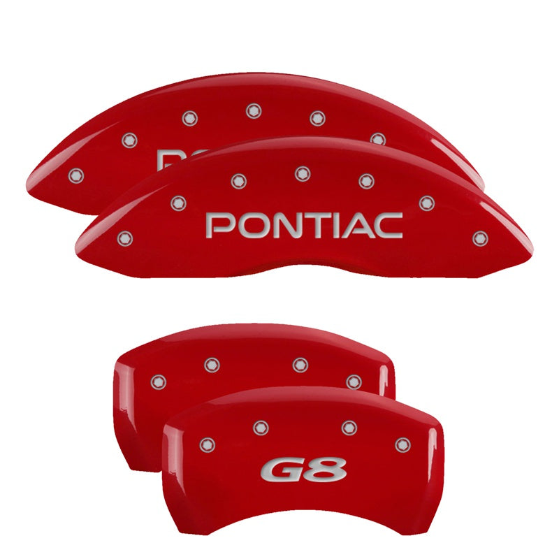 MGP Caliper Covers 18011SPG8RD Set of 4: Red finish, Silver Pontiac / G8