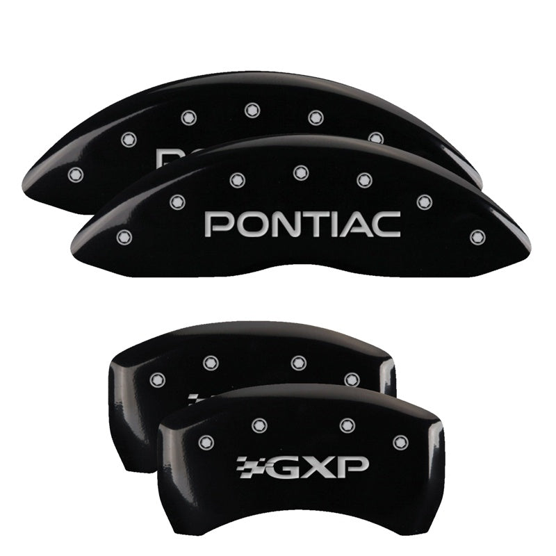 MGP Caliper Covers 18011SPXPBK Set of 4: Black finish, Silver Pontiac / GXP