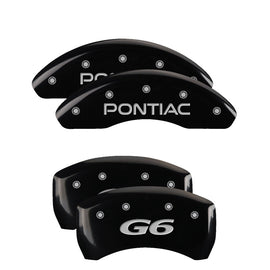 MGP Caliper Covers 18025SPG6BK Set of 4: Black finish, Silver Pontiac / G6