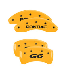 Load image into Gallery viewer, MGP Caliper Covers 18025SPG6YL Set of 4: Yellow finish, Black Pontiac / G6