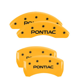 MGP Caliper Covers 18025SPOPYL Set of 4: Yellow finish, Black Pontiac