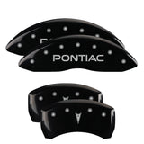 MGP Caliper Covers 18028SPONBK Set of 4: Black finish, Silver Pontiac / Arrow Logo