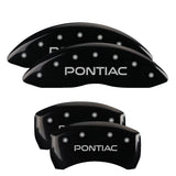 MGP Caliper Covers 18028SPOPBK Set of 4: Black finish, Silver Pontiac