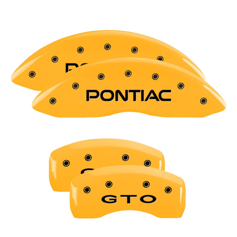 MGP Caliper Covers 18029SGTOYL Set of 4: Yellow finish, Black Pontiac / GTO