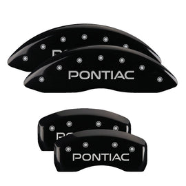 MGP Caliper Covers 18029SPOPBK Set of 4: Black finish, Silver Pontiac