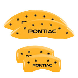 MGP Caliper Covers 18029SPOPYL Set of 4: Yellow finish, Black Pontiac