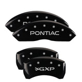 MGP Caliper Covers 18030SPXPBK Set of 4: Black finish, Silver Pontiac / GXP