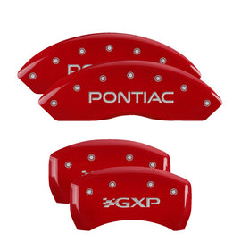 MGP Caliper Covers 18030SPXPRD Set of 4: Red finish, Silver Pontiac / GXP