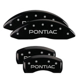 MGP Caliper Covers 18031SPOPBK Set of 4: Black finish, Silver Pontiac