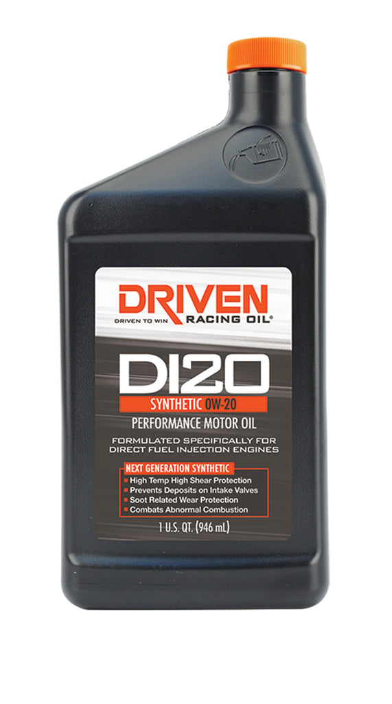 Driven Racing Oil 18206 DI20 0W-20 Synthetic Direct Injection Engine Oil - 1 Quart Bottle