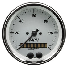 Load image into Gallery viewer, AutoMeter 1949 Traditional incandescent lighting illuminates around the perimeter of the dial