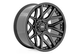 Rough Country 95 Series Wheel | Machined One-Piece | Gloss Black | 20x10 | 5x5 | -19mm