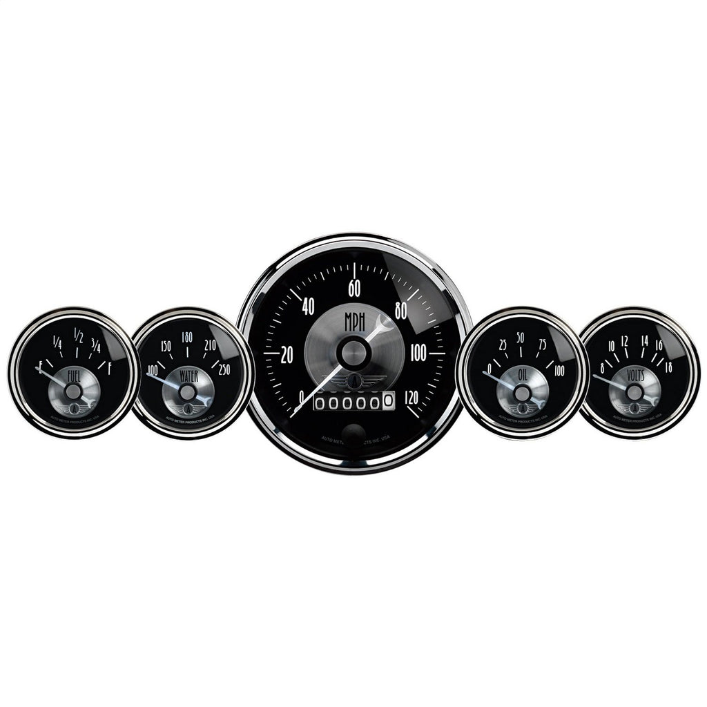 AutoMeter 2003 GAUGE KIT, 5 PC, 3 3/8" & 2 1/16", ELEC SPEEDO W/WHEEL ODO, PRESTIGE BLK DIAMOND