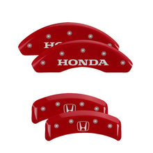 Load image into Gallery viewer, MGP Caliper Covers 20076SHOHRD Set of 4: Red finish, Silver Honda / H Logo