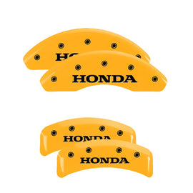 MGP Caliper Covers 20076SHONYL Set of 4: Yellow finish, Black Honda