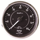 AutoMeter 201004 Traditional incandescent lighting illuminates around the perimeter of the dial