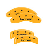 MGP Caliper Covers 20130SIVTYL Set of 4: Yellow finish, Black i-Vtec