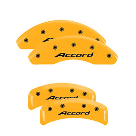 MGP Caliper Covers 20130SACCYL Set of 4: Yellow finish, Black Accord