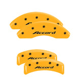 MGP Caliper Covers 20130SACCYL Set of 4: Yellow finish, Black Accord