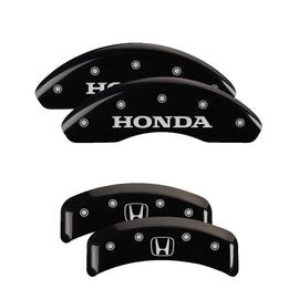 MGP Caliper Covers 20130SHOHBK Set of 4: Black finish, Silver Honda / H Logo